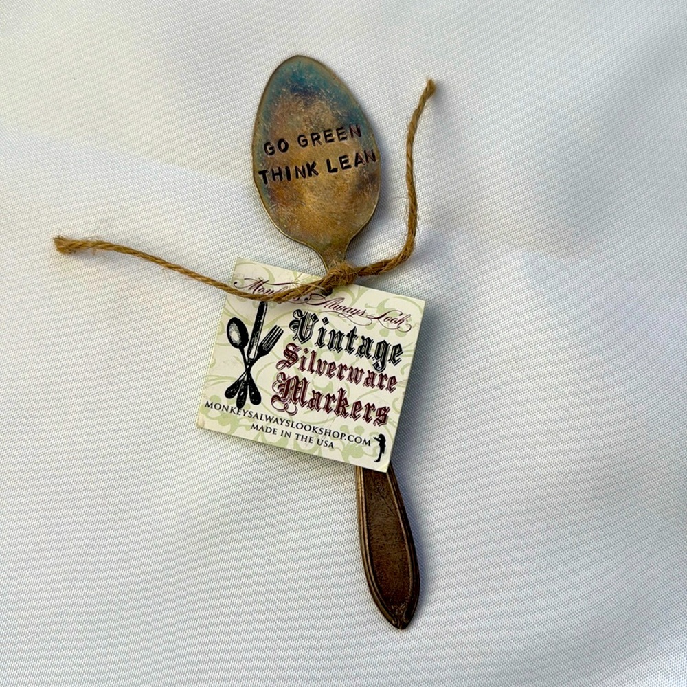 Vintage silverware garden marker